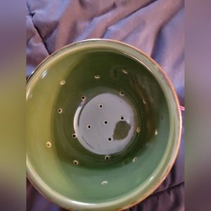 🛒🛍️💥Nwot vintage Ganz Bella casa berry bowl stoneware green heavy